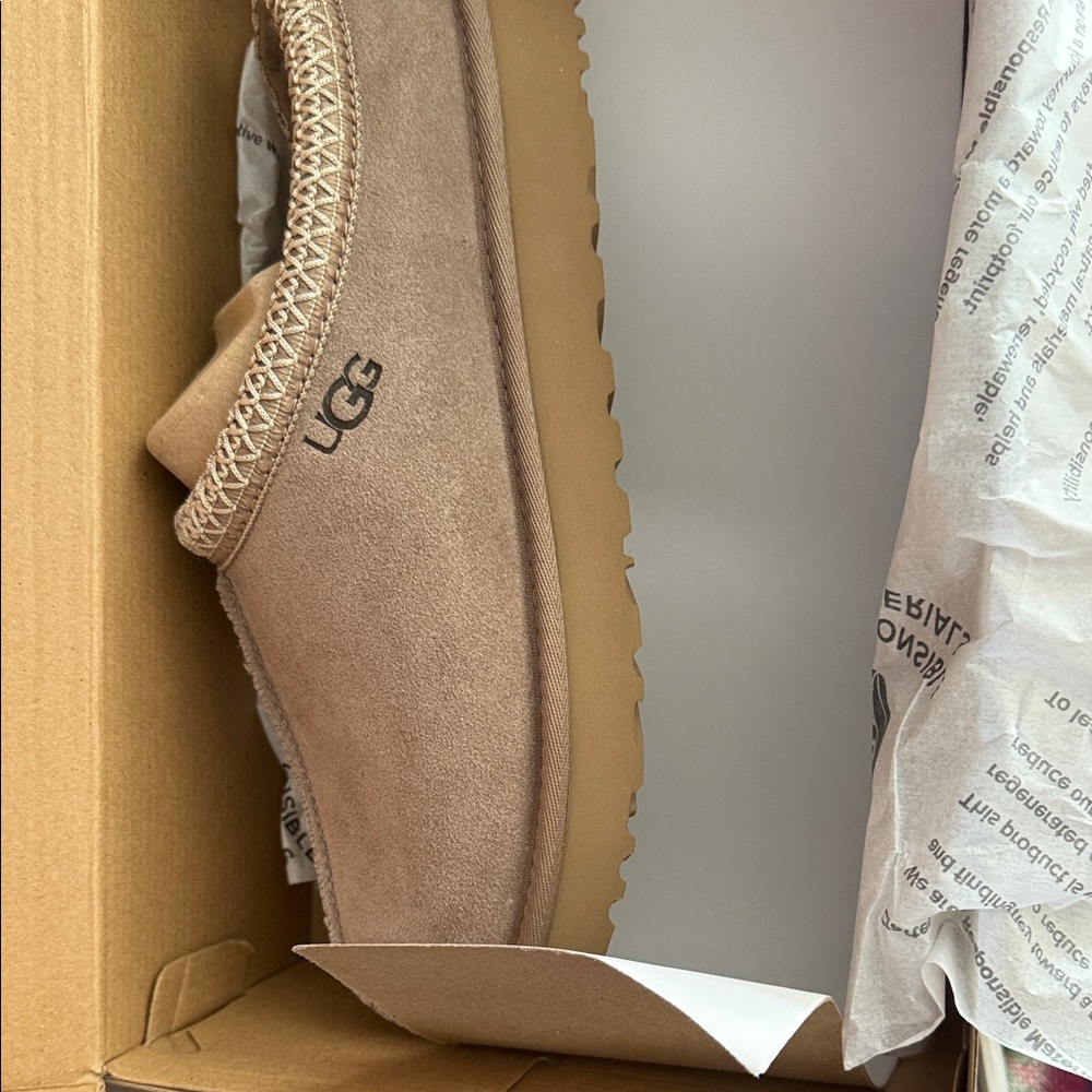 UGG Beige Suede Slip-On Loafers